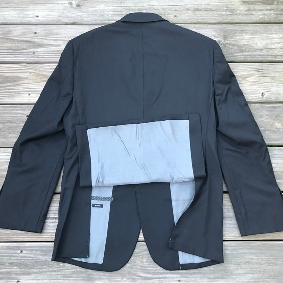 Kenneth Cole Men Blazer Black Wool Slim Fit Sport - Picture 5 of 8